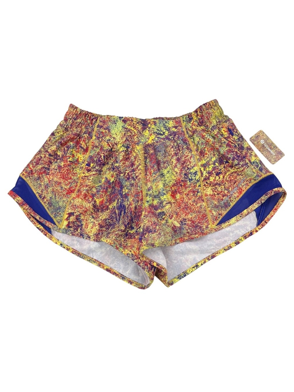 NWT LULULEMON RARE Hotty Hot Shorts 4” Seawheeze Multi Red Yellow Size 10 Tall